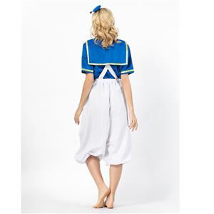 4PCS Retro Women's Sailor Costume Sailor Shirt and Suspenders Cosplay Set N18303