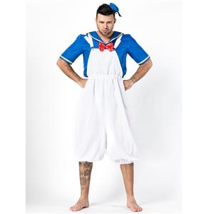 4PCS Retro Men's Sailor Costume Sailor Shirt and Suspenders Cosplay Set N18304