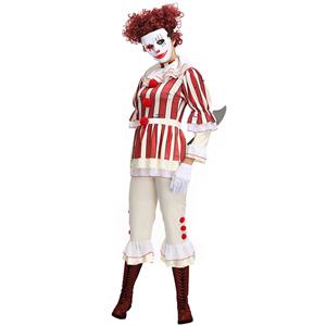 Women's Harlequin Scary Clown Cosplay Halloween Costume N19137