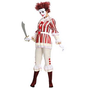 Women's Harlequin Scary Clown Cosplay Halloween Costume N19137