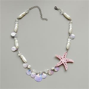 Lovely Seashell Starfish Choker Artificial Pearl Mermaid Cosplay Jewelry Handmade Necklace J21464