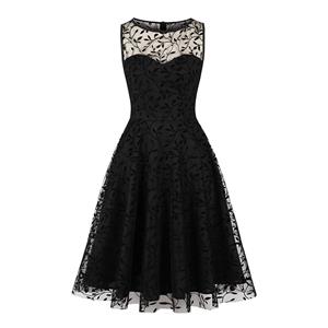 Sexy See-through Lace Swing Dress, Vintage Sleeveless Cocktail Party Dress, Fashion Casual Office Lady Dress, Sexy Tea Party Dress, Retro Party Dresses for Women 1960, Vintage Dresses 1950's, Plus Size Dress, Sexy OL Dress, Vintage Party Dresses for Women, Vintage Dresses for Women, #N22085