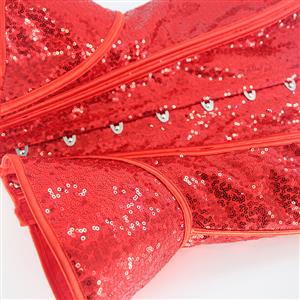 Women's Underwear & Shapewear Sequin Shaping Tank Tops Waist Trainer Tummy Control Strappy Slimmer Top N23459