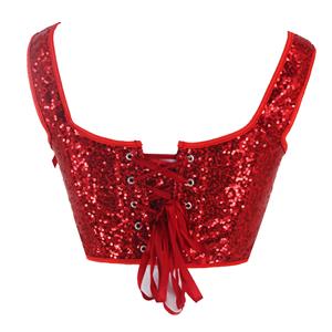 Contrast Sequin Hanky Hem Cami Top, Club Wear Solid Sleeveless Top, Women's Clothing N23462