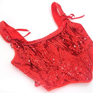 Contrast Sequin Hanky Hem Cami Top, Club Wear Solid Sleeveless Top, Women's Clothing N23462