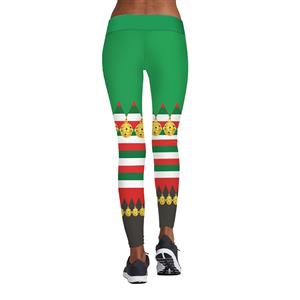 Women's Sexy 3D Digital Print Chic Ugly Santa Christmas Slim Leggings Tights L15099