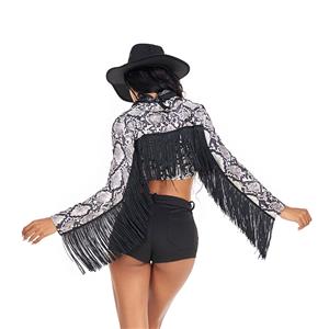 4pcs Women's Sexy Long Sleeve Exposing Navel Top and Sexy Short Pants N22578