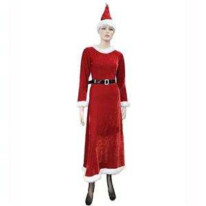 Women's Adult Santa Claus Sweetie Long Dress Christmas Costume XT15186