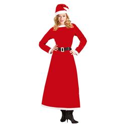 Women's Adult Santa Claus Sweetie Long Dress Christmas Costume XT15186