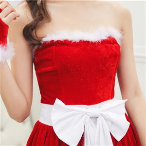 Women's Adult Santa Mini Dress Christmas Costume XT15258