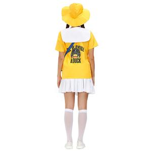 5Pcs Women's Cute Little Yellow Duck Short Sleeve Tops Skirt Suit Adult Cosplay Costume N20802