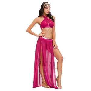 Sexy Womens Adult Belly Dance Bra and Chiffon Skirts Dancing Outfit Carnival Costume N20599