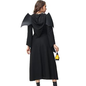 Sexy Naughty Long Sleeve One-piece Hooded Dress Black Angel Cosplay Costume N23237