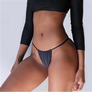 Black Beachwear Plus Size Bikini T-back PT17479