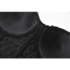 Women's Sexy Black Beaded B Cup Bustier Bra Clubwear Crop Top N20860