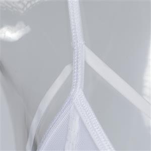 Sexy White Deep V See-through Mesh Strappy Teddy Lingerie N14487