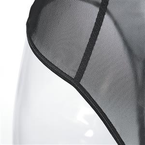 Sexy Black Deep V See-through Mesh Strappy Teddy Lingerie N14488