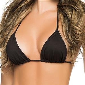 3PCS Sexy Black Halter Bikini Clubwear Bra Top and Panties Lingerie Set N18356