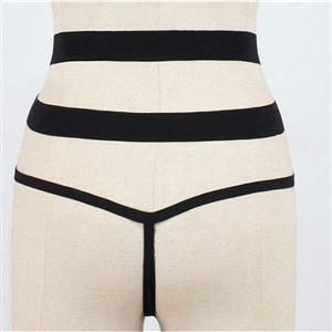 Sexy Black Hollow Out Beachwear Bikini Thong Cross Straps Elasticity Panties PT21281