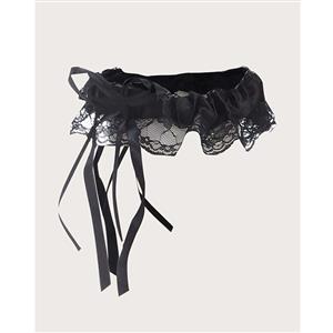 Sexy Black Mesh and Lace with Bowknot Elastic Lolita Cosplay Anime Garter HG21879