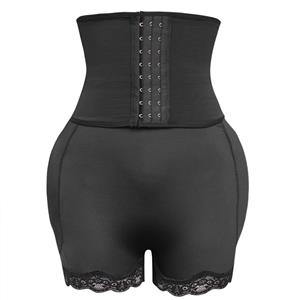 Sexy Black High Waist Elastic Slimming Seamless Shorts Waist Sealing Shaping Belly Pants PT20390