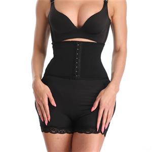 Sexy Black High Waist Elastic Slimming Seamless Shorts Waist Sealing Shaping Belly Pants PT20390