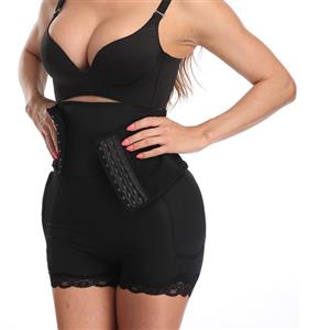 Sexy Black High Waist Elastic Slimming Seamless Shorts Waist Sealing Shaping Belly Pants PT20390