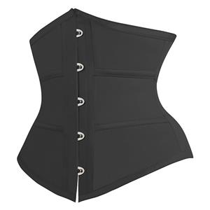 Retro Black Busk Closure 16 Steel bones Outside Corset N22568