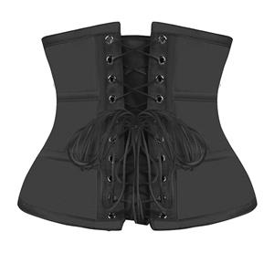 Retro Black Busk Closure 16 Steel bones Outside Corset N22568