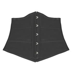 Retro Black Busk Closure 16 Steel bones Outside Corset N22568