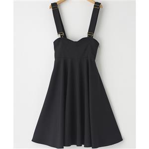 Black Suspender Versatile Flared Skater Skirt N12180