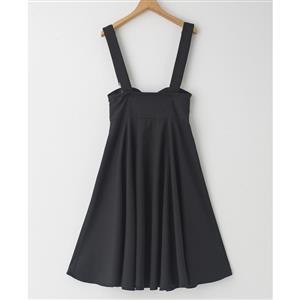 Black Suspender Versatile Flared Skater Skirt N12180