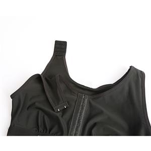 Sexy Black V Neck Breasted Body Shaper Bustiers Elastic Slimming Bodysuit N20867