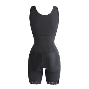 Sexy Black V Neck Breasted Body Shaper Bustiers Elastic Slimming Bodysuit N20867