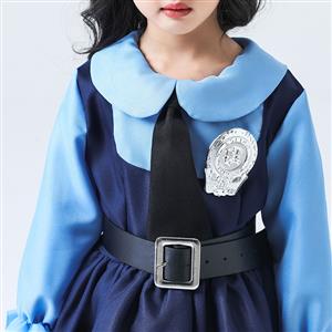 Lovely Girl Long Sleeve Dress Judy Hopps Police Children Cosplay Costume N22901