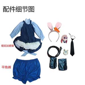 Lovely Long Sleeve Turndown Collar Dress Judy Hopps Police Cosplay Adult Costume N22831