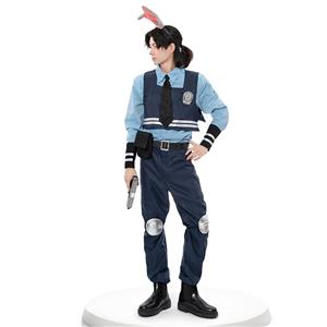 Hot Police Costume, Sexy Judy Hopps Police Rabbit Dress, Sexy Male Police Cosplay Costume, Sexy Police Uniform Halloween Costume,Lovely Cool Male Long Sleeve Shirt Judy Hopps Police Cosplay Costume,#N22696