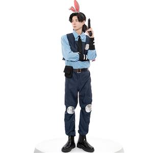 Lovely Cool Male Long Sleeve Shirt Judy Hopps Police Cosplay Costume N22696