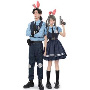 Lovely Cool Male Long Sleeve Shirt Judy Hopps Police Cosplay Costume N22696