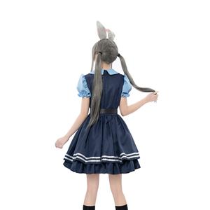 Lovely Girl Short Sleeve Dress Judy Hopps Police Cosplay Costume N22694