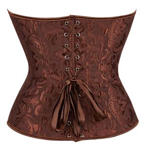 Vintage Palace Brown Jacquard Body Shaper Strapless Overbust Corset N22404