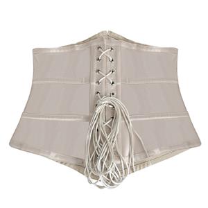 Retro Champagne Busk Closure 16 Steel bones Outside Corset N22569