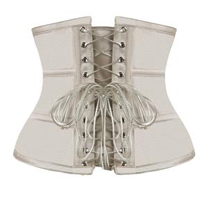 Retro Champagne Busk Closure 16 Steel bones Outside Corset N22569