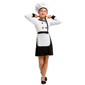 Sexy Girl Cook Uniform Cosplay Mini Dress Children Masquerade Costume N22948