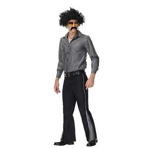 Men's Disco Dancing King Shiny Shirt Bell-bottoms Outfit Masquerade Cosplay Costume N22579