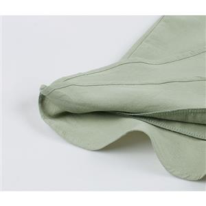 Sexy Bean-green Short Sling Crop Top With High Waist Ruffle Hemline Mini Wrap Skirt Sets N20624