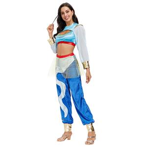 2Pcs Disco Dancing Queen Glossy Crop Tops Pants Split Sets Adult Cosplay Costume N20592