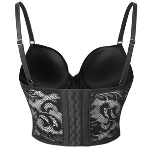 Sexy Punk Faux Leather Spaghetti Straps Bustier Zipper Clubwear Crop Top N23688