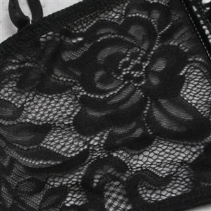 Sexy Punk Faux Leather Spaghetti Straps Bustier Zipper Clubwear Crop Top N23688
