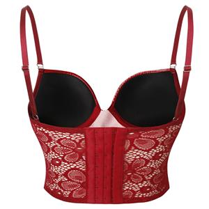 Sexy Punk Faux Leather Spaghetti Straps Bustier Clubwear Crop Top N23772